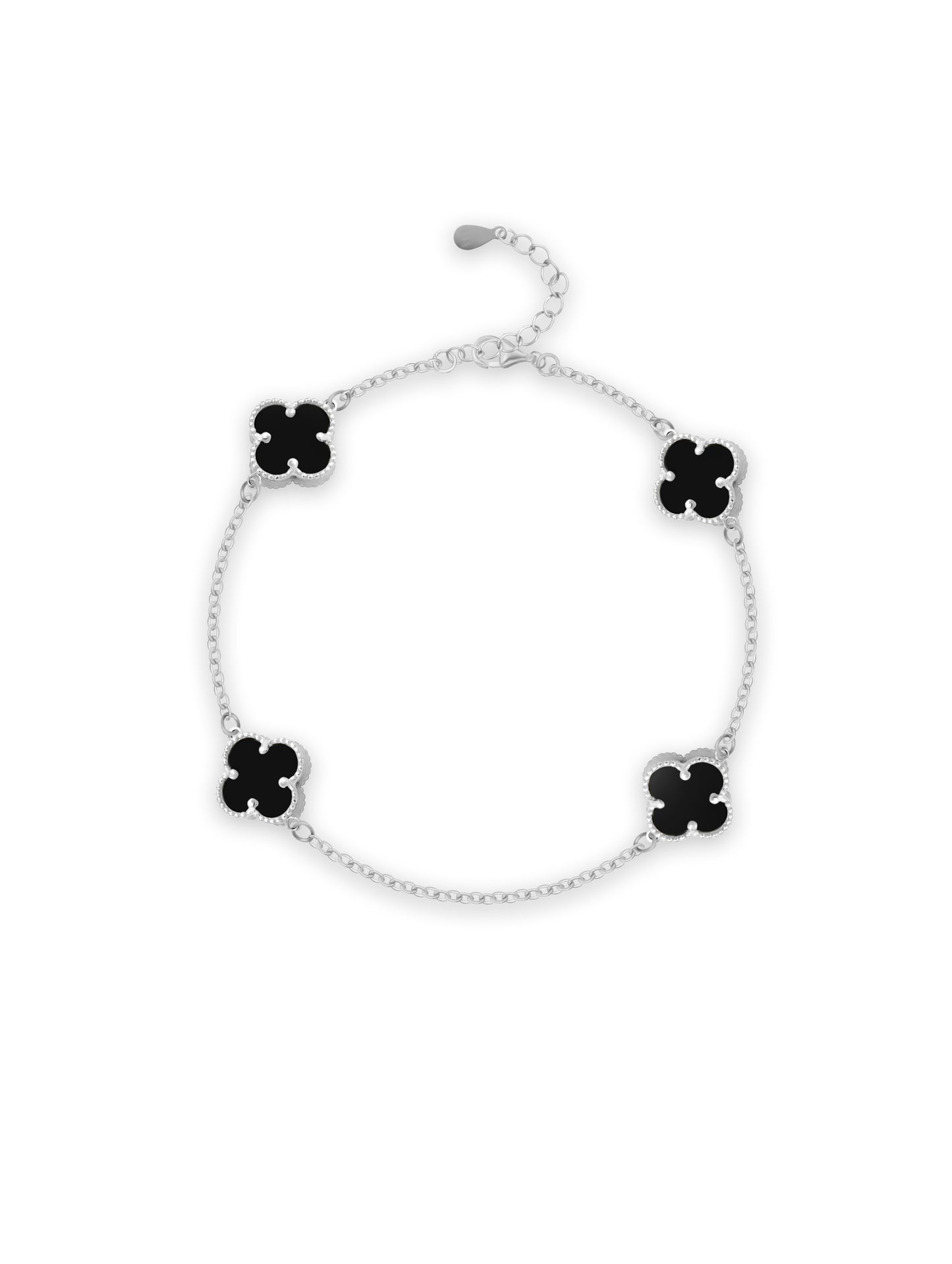 Black onyx sterling silver bracelet