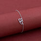 Sterling silver double heart bracelet