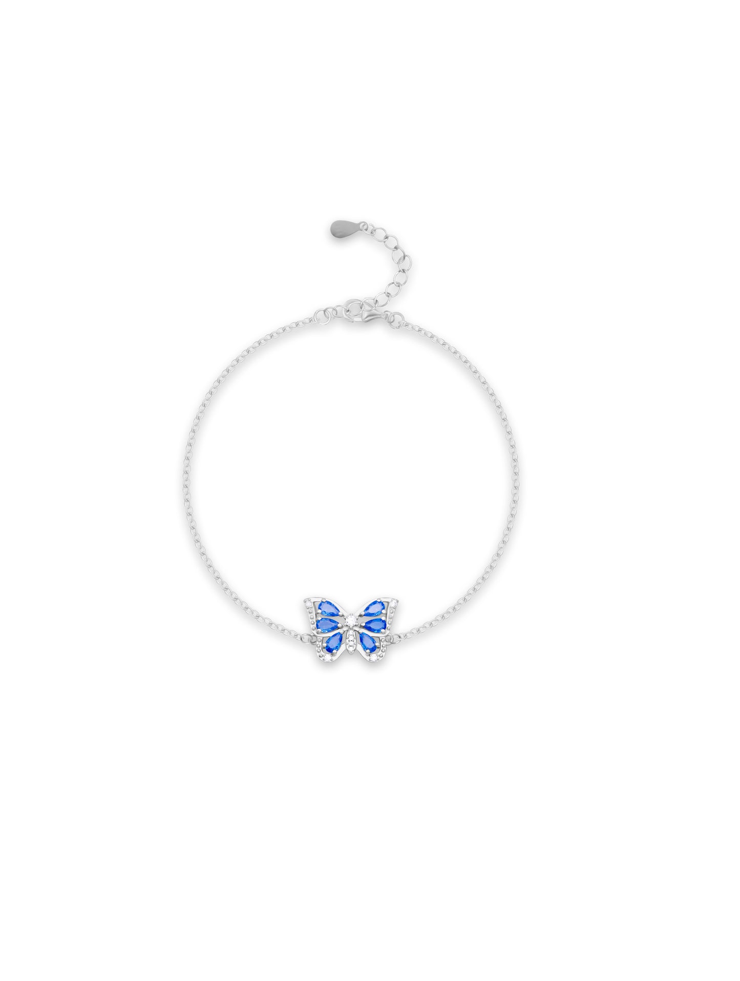 Blue butterfly sterling silver bracelet