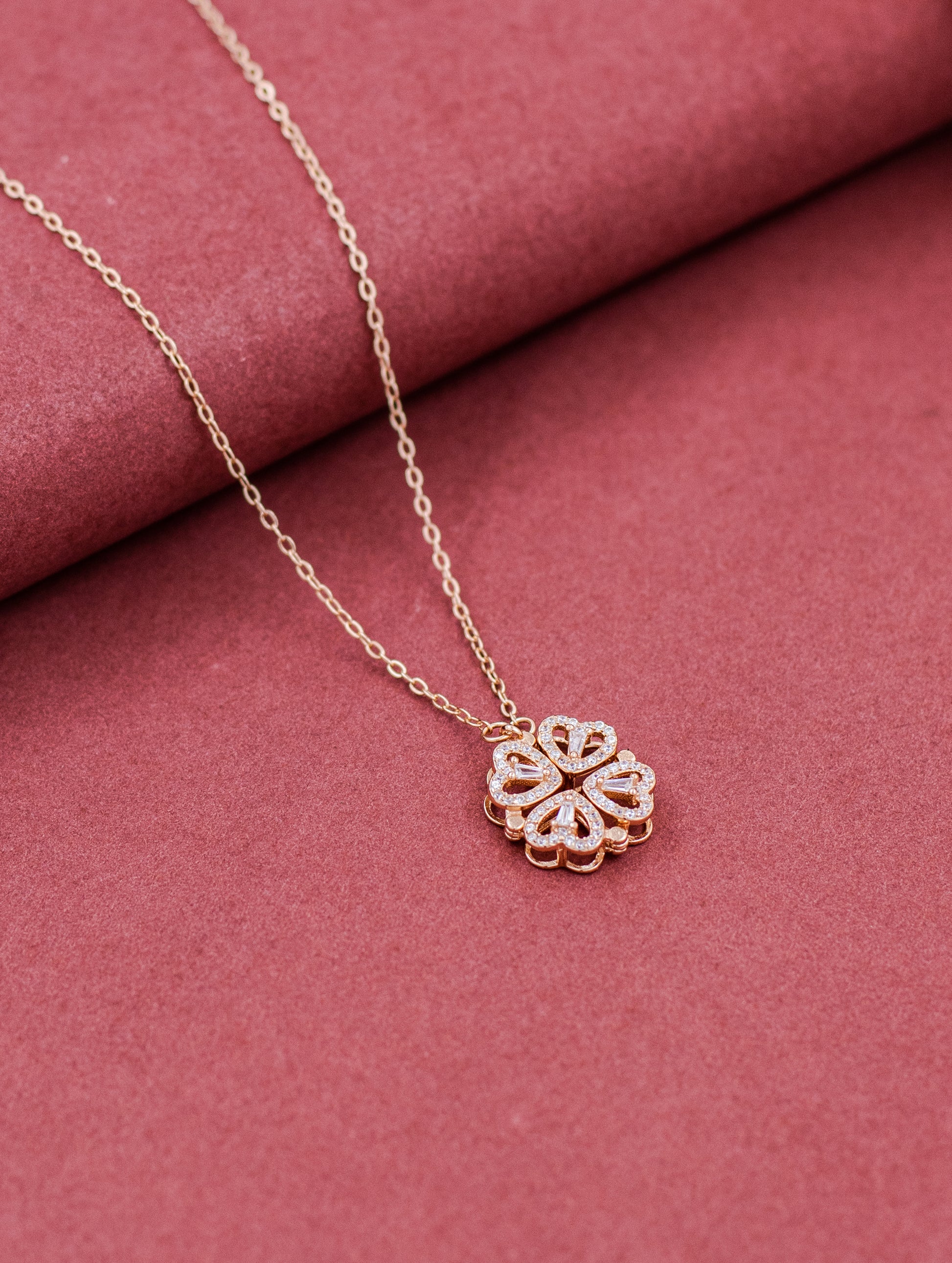Two way magnetic zircon sterling silver chain