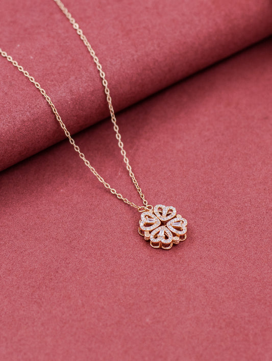 Two way magnetic zircon sterling silver chain