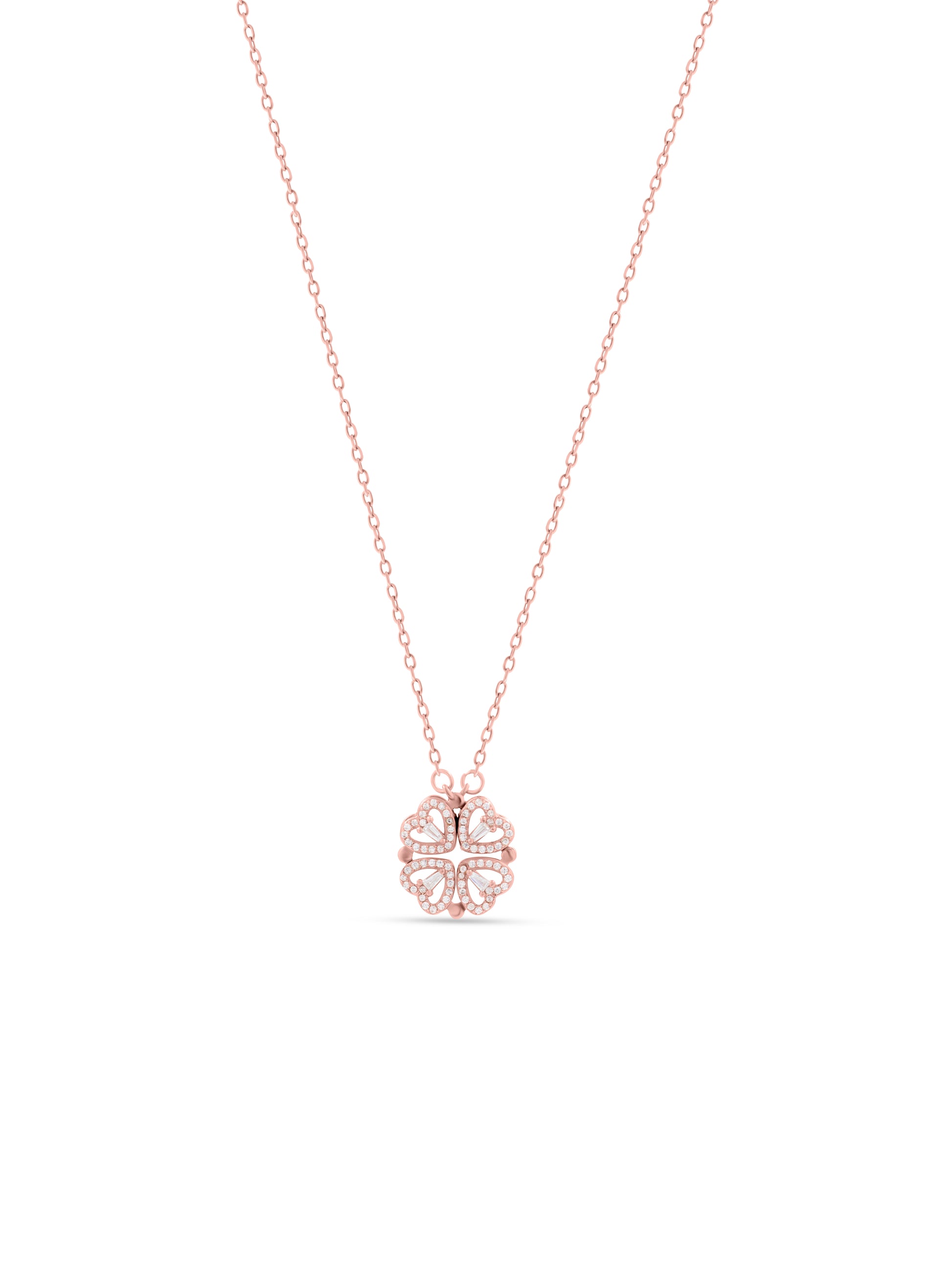 Two way magnetic zircon sterling silver chain
