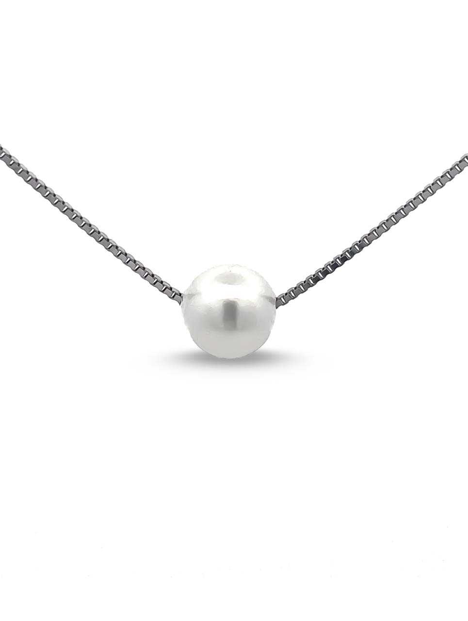 Natural pearl sterling silver chain
