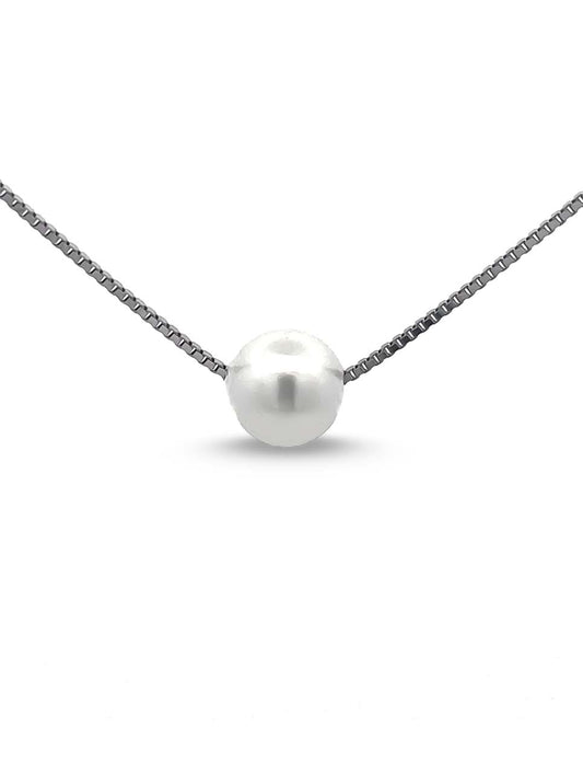 Natural pearl sterling silver chain
