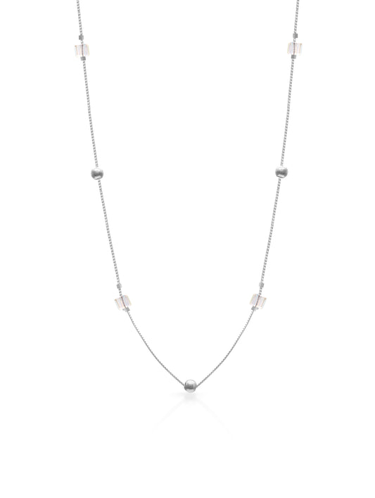 Multicolour crystal charm sterling silver chain