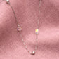 Multicolour crystal charm sterling silver chain
