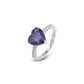 Purple heart sterling silver ring