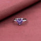 Purple heart sterling silver ring