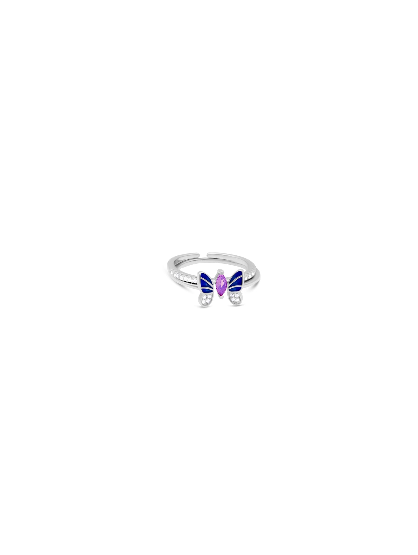 Detachable butterfly wing sterling silver ring