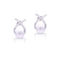 Pearl and zircon sterling silver earrings