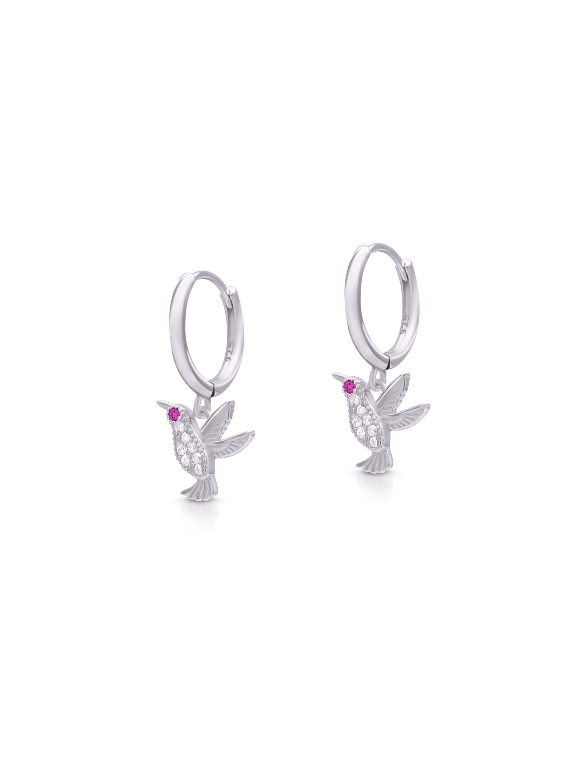 Bird drop sterling silver Bali earrings