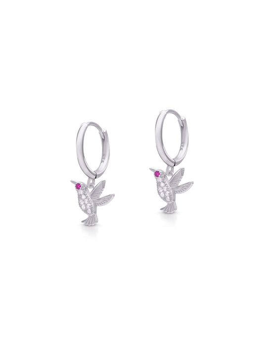 Bird drop sterling silver Bali earrings