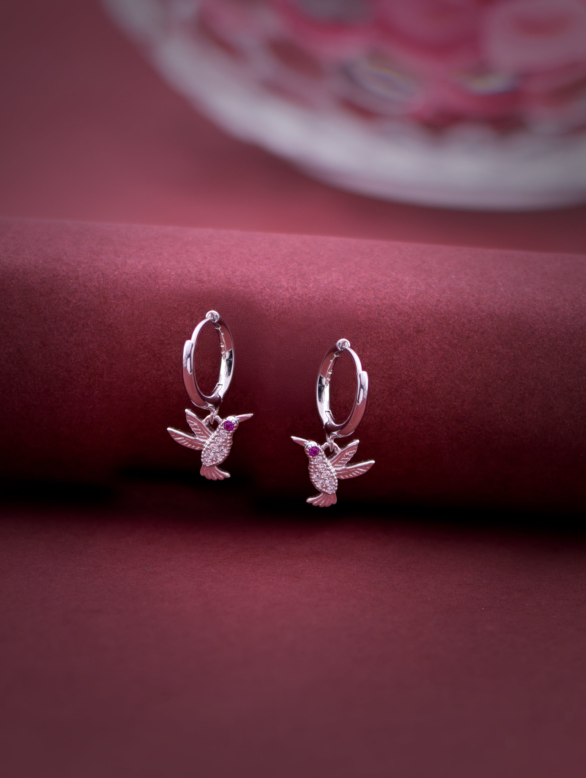Bird drop sterling silver Bali earrings
