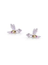 Semi precious bird sterling silver stud earrings