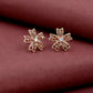 Blue floral sterling silver stud earrings